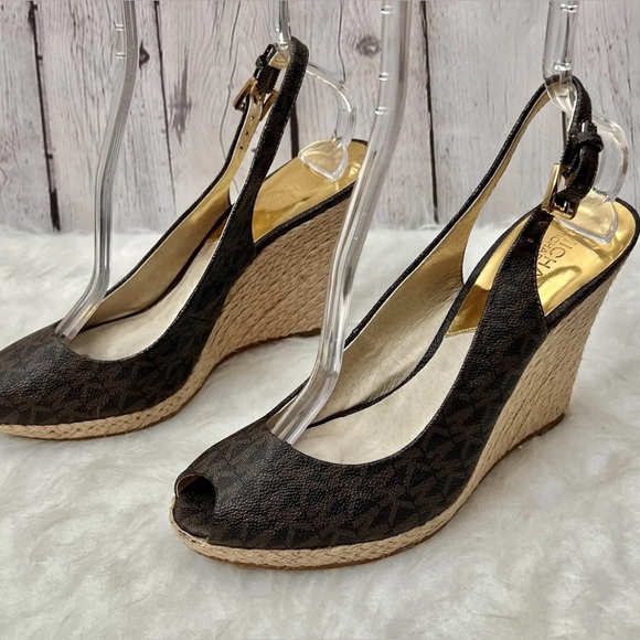 Michael Kord Keegan Brown Espadrille Wedges - Picture 2 of 7